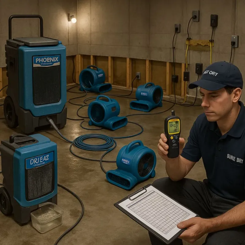 Structural Drying and Dehumidification process in Visitacion Valley, CA
